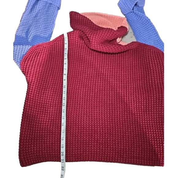 Free People Womens Park City Oversized Chunky Colorblock Sweater S - Picture 12 of 14